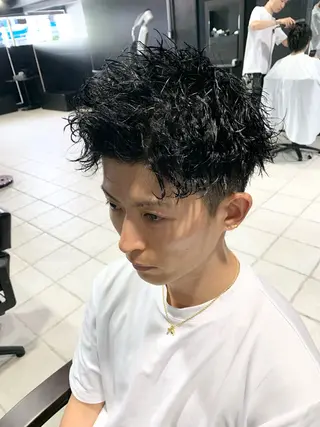 ショート メンズ メンズパーマ/難波/ 心斎橋　室園亮佑のヘアスタイル