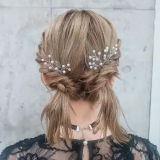 ミディアム ヘアアレンジ ヘアアレンジ/透明感 カラー/AKARIのヘアスタイル