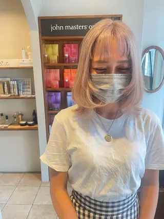 セミロング カラー 渡辺 瑠美のヘアスタイル