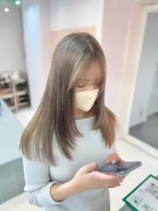 ロング カラー amane໒꒱うる艶 ブリーチ透明感カラーのヘアスタイル