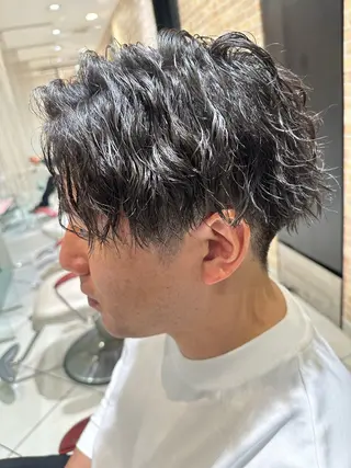 ショート パーマ メンズ 💈メンズ特化 美容師サキ💈のヘアスタイル