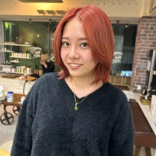 ショート カラー ヘアアレンジ ウルフレイヤー エクステ/kokiのヘアスタイル