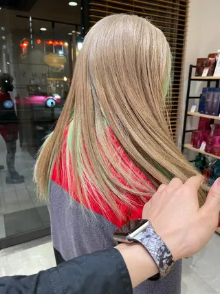 ロング カラー パーマ 似合わせ レイヤー須川のヘアスタイル