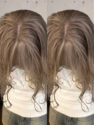 ロング カラー 表参道/ハイライト バレイヤージュのヘアスタイル