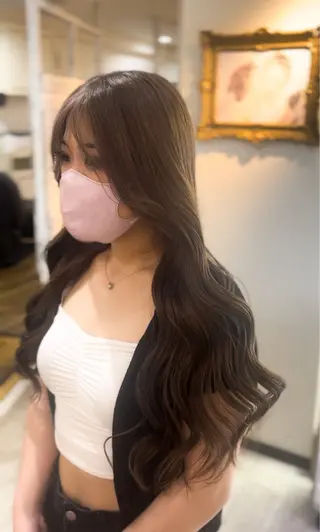 ロング 飯星慧斗 /ブリーチ、縮毛矯正のヘアスタイル