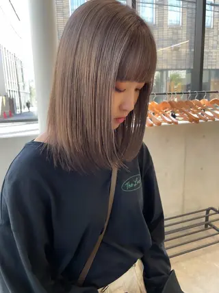 ミディアム カラー ヘアアレンジ ミニボブ/ブリーチ 🌈MISATOのヘアスタイル