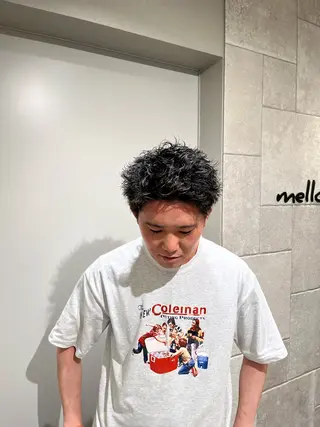 パーマ メンズ メンズパーマ、スパ イキー、上野星也のヘアスタイル