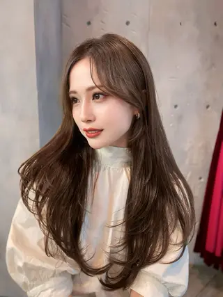 ロング カラー ブリなしWカラー✨️ 髪質改善【タケル】のヘアスタイル