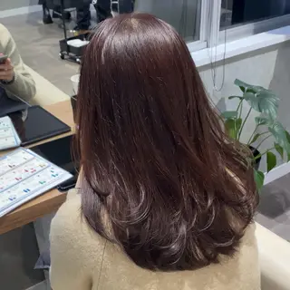 セミロング カラー 細めハイライト🩶 ボブ/レイヤーカットのヘアスタイル