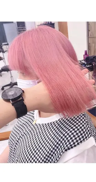 ミディアム カラー 韓国ヘア特化💍 tiam💍ブリーチのヘアスタイル