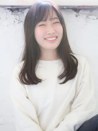 ミディアム カラー パーマ 野崎 ひかりのヘアスタイル