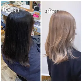 セミロング カラー La fith liebe 京都駅前店所属・🌈ブリーチ特化🌈 MINATOのヘアスタイル