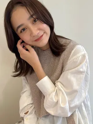 セミロング 菅原リキヤ くびれレイヤーヘアのヘアスタイル