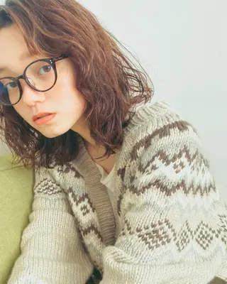 ミディアム カラー ANY mikuのヘアスタイル