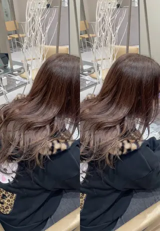 ロング 毛流れパーマ/ 透明カラー/ハヤトのヘアスタイル