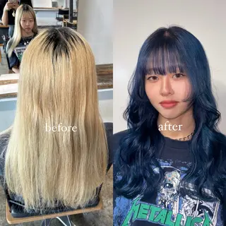 セミロング カラー 💫miyu💫デザ インカラー/アレンジのヘアスタイル