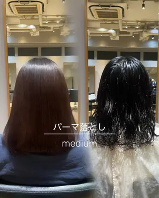 ミディアム パーマ 縮毛矯正/レイヤー /ひかるのヘアスタイル