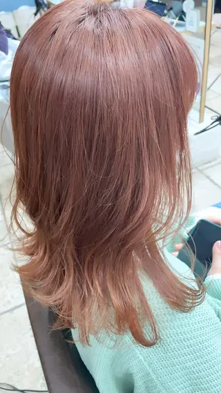 ミディアム カラー ハッシュカット/ボブ /レイヤー/彩奈のヘアスタイル