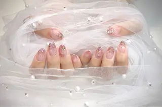 ネイル I-nailロング /ワンホン/キラキラのネイルデザイン