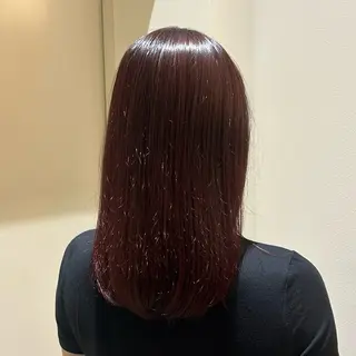 セミロング カラー 佐々木 萌衣/ 髪質改善/つやカラーのヘアスタイル