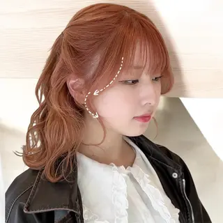 ミディアム ヘアアレンジ 韓国ヘア/レイヤー 顔周りカット/ユキナのヘアスタイル