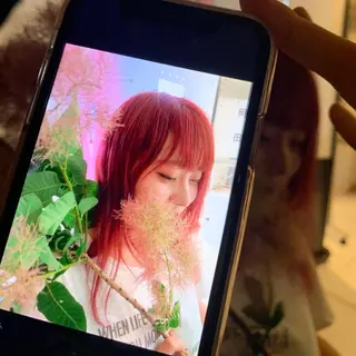 セミロング カラー 田辺 貞和のヘアスタイル