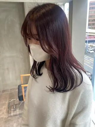 ミディアム カラー 韓国×髪質改善カラー 💎hinaのヘアスタイル
