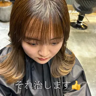 ボブ・レイヤー 田中 励也のヘアスタイル