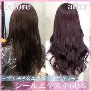 ロング カラー パーマ ヘアアレンジ アイブロウ 八巻 晴香のヘアスタイル