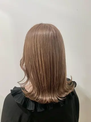 セミロング カラー たなか もえなのヘアスタイル