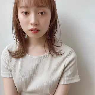 ミディアム カラー ♡トップスタイリス ト/美髪矯正hinaのヘアスタイル