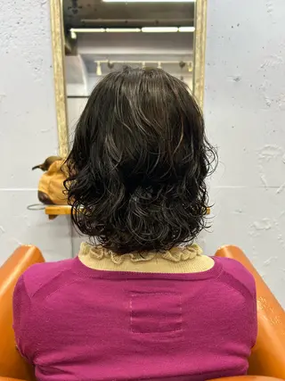 ミディアム パーマ 古澤 咲来のヘアスタイル