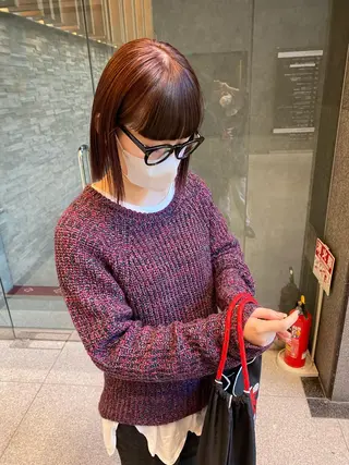 ショート カラー パーマ ヘアアレンジ 髪と音処　マトぺ所属・デザインカラー/ボブ ブリーチカラー/ユリのヘアスタイル