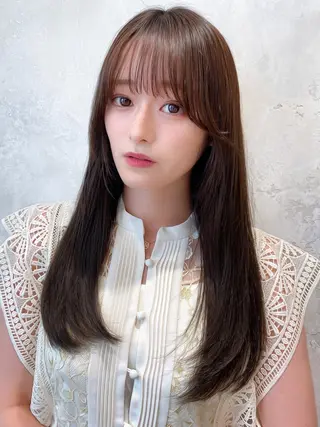 セミロング カラー 顔周り/くびれヘア 韓国ヘア💕風間るなのヘアスタイル