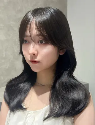 セミロング カラー Euphoria新宿店所属・新宿/透明感カラー 縮毛矯正/SHOKIのヘアスタイル