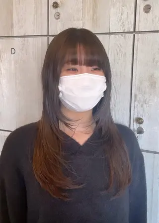 ロング なつき/ 艶カラー/縮毛矯正のヘアスタイル