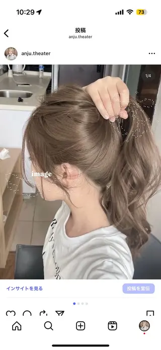 カラー 透ける透明感カラー 🤍anju🎀のヘアスタイル