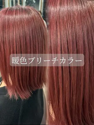 ミディアム カラー ハッシュカット/ボブ /レイヤー/彩奈のヘアスタイル