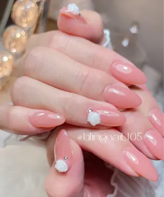 ネイル 23時まで❤︎韓国、 ワンホンネイルのネイルデザイン