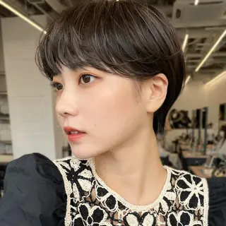 ショート パーマ レイヤー/ショート透 明感カラー/西田祐賀のヘアスタイル