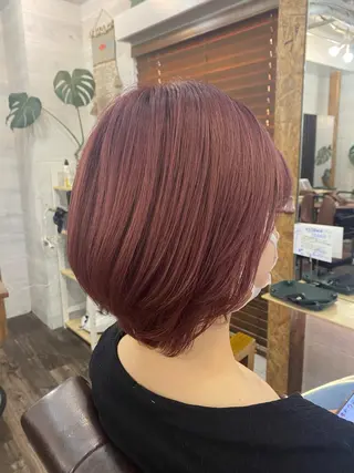 ショート カラー ブリーチ毛対応酸性 ストレート🌈サキのヘアスタイル