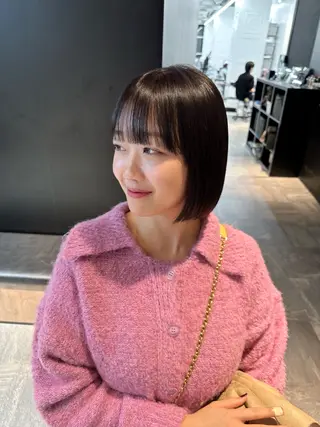 ミディアム カラー 顔まわりカット/艶髪 カラー✨けいとのヘアスタイル
