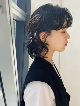 ミディアム パーマ レイヤーカット/ パーマ/鎌田実奈歩のヘアスタイル