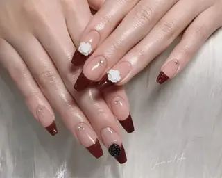 ネイル Chiara チップ長さ出しのネイルデザイン