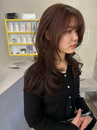ロング カラー レイヤー/韓国ヘア/ 梅田/中崎町のヘアスタイル