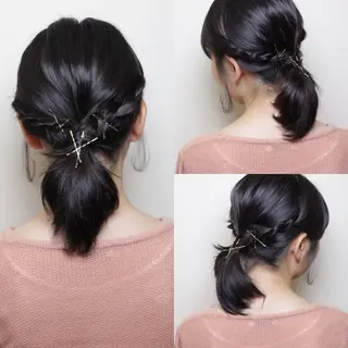 ミディアム ヘアアレンジ ReMix 新宿店所属・タジマ ヤスヒサのヘアスタイル