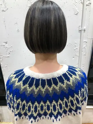 ミディアム パーマ 結べるレイヤーボブ くびれLady表参道のヘアスタイル