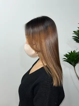 セミロング カラー パーマ ヘアアレンジ メンズ キッズ ネイル マツエク・マツパ アイブロウ HIROKO / 透明感暖色カラー🎀のヘアスタイル