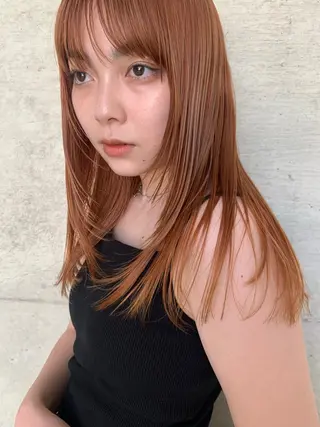 セミロング 落合希 Olivebeigeのヘアスタイル