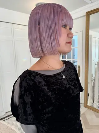 カラー ブリーチカラー🎀 韓国風/寺門美優のヘアスタイル